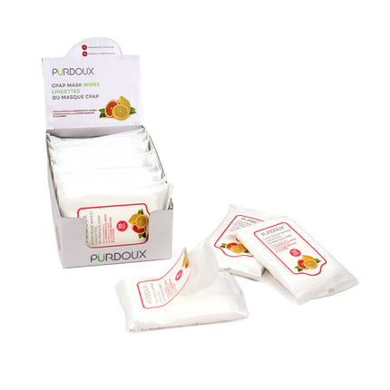 PÜRDOUX™ CPAP Travel Wipes (Citrus Scented) - Box