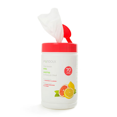 PÜRDOUX™ CPAP Mask Wipes with Citrus Scent - Canister